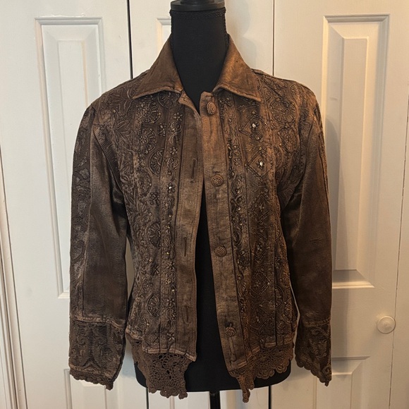 Flashback Jackets & Blazers - Vintage Flashback Brown Embroidery Jacket